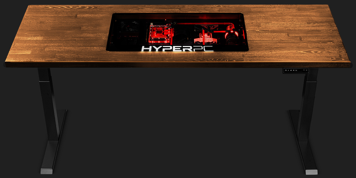 HYPERPC DESK بأرجل بيضاء وسطح فاتح