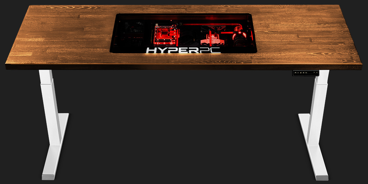 HYPERPC DESK بأرجل سوداء وسطح فاتح